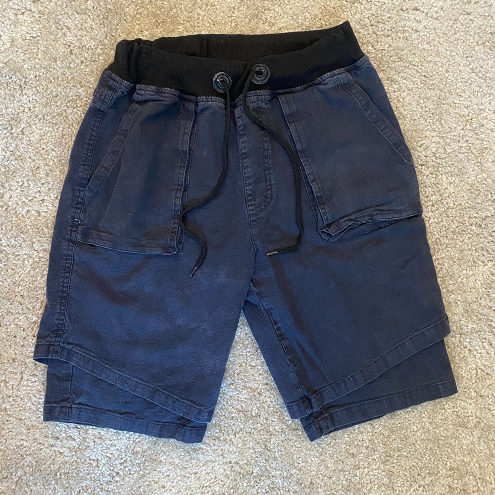 American Stitch Black Shorts public school off white